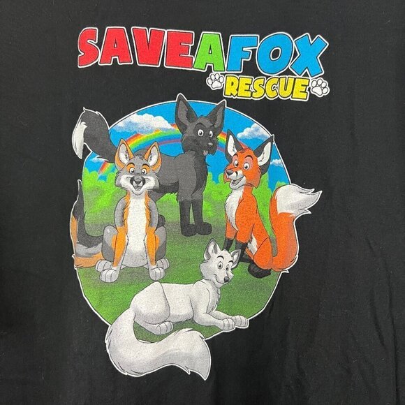 Finnegan and Friends Save a Fox Black Rescue T-Shirt Women's Size 3XL - Picture 3 of 4